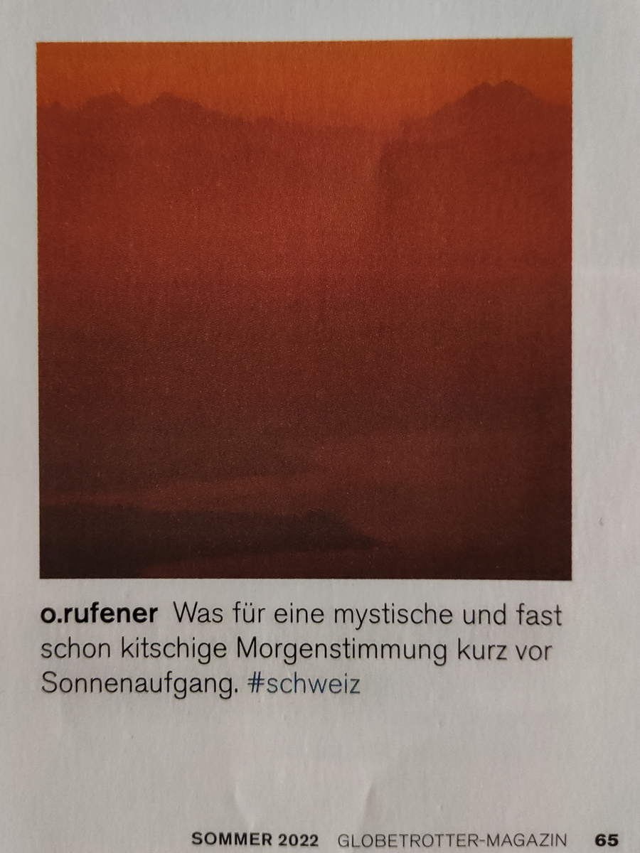 Druck Bild im Globetrotter Magazin Sommer 2022